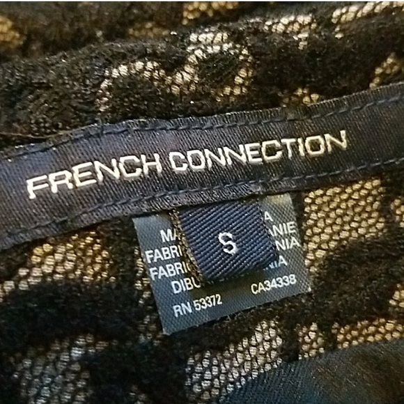 French Connection Black Lace Bardot Dress - Picture 6 of 8